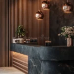 elegant modern reception area luxury spa interior design indoor wide angle tranquility comfort focus discover stylish 376013413